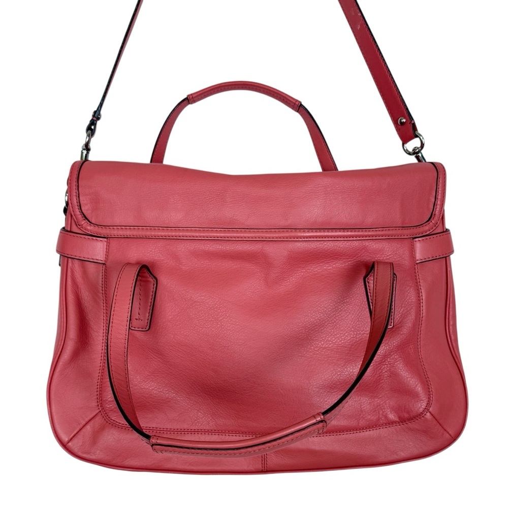 Coach Taylor Leather Marin Flap Satchel Coral Pink F26781 - Picture 3 of 16